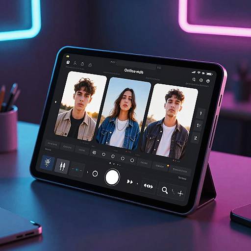 Futuristic AI Photo Editor Interface