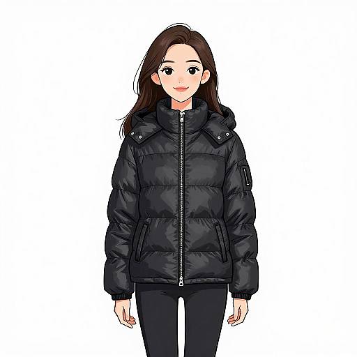 Smiling Woman in Casual Winter Wear