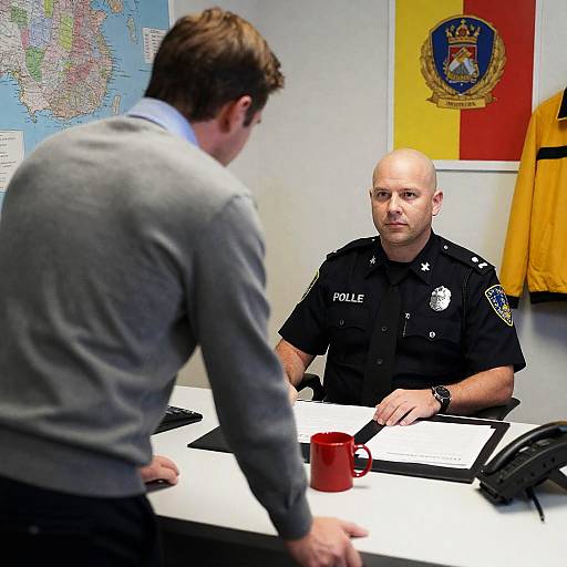 Office Interaction Between Two Men