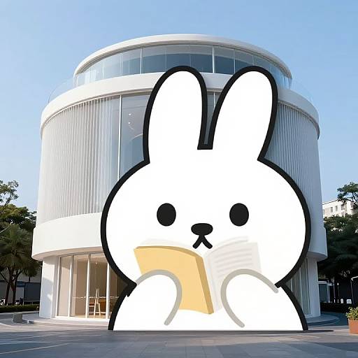 Cute White Holland Lop Bunny Art