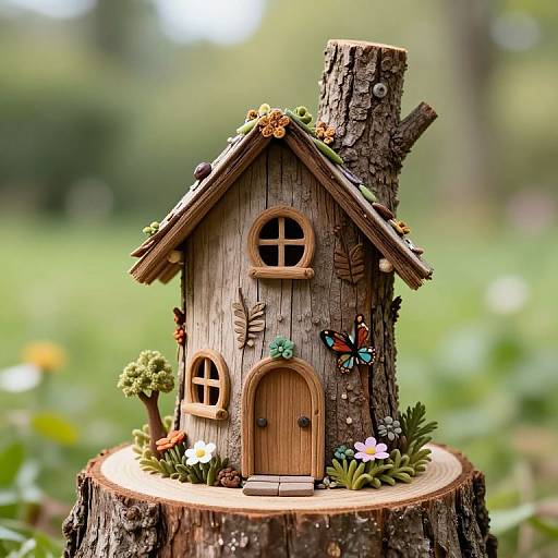 DIY Cute Fairy House from Tree Stump