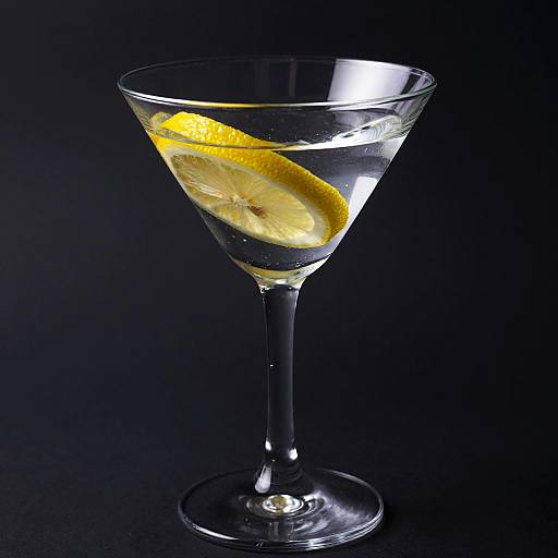 Martini Glass with Lemon Slice
