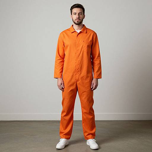 Male Inmate in Orange Jumpsuit