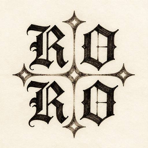 Gothic Ambigram Calligraphy on Aged Paper