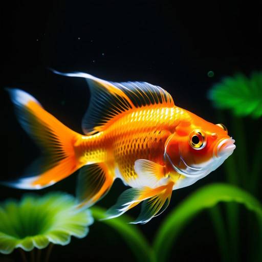 Elegant Goldfish Swimming Underwater