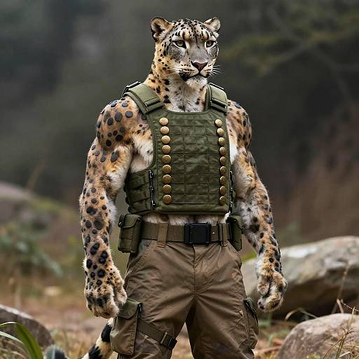 Muscular Snow Leopard in Wilderness