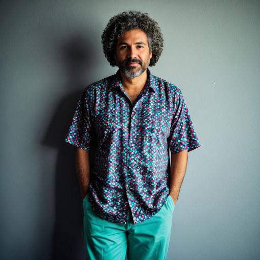 Middle-aged man in colorful casual shirt
