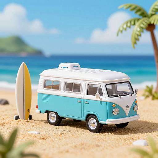 Macro Shot of Miniature Camping Car