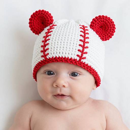 Newborn Baseball Crochet Hat