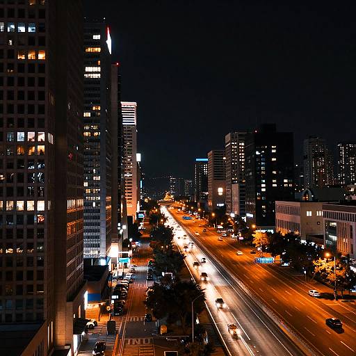 Vibrant Nighttime Cityscape Panorama