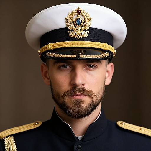 Realistic Male Captain in Military Uniform