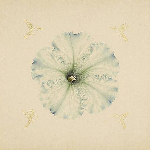 Vintage Mint Petunia Botanical Plate