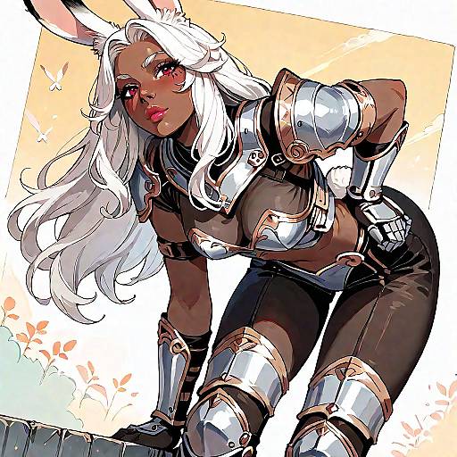 Viera Girl in Armor with Rabbit Ears