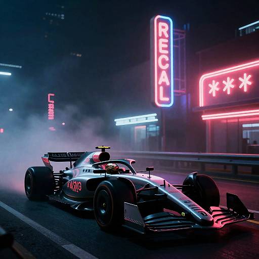 Neon Noir Sci-Fi Formula 1 Night