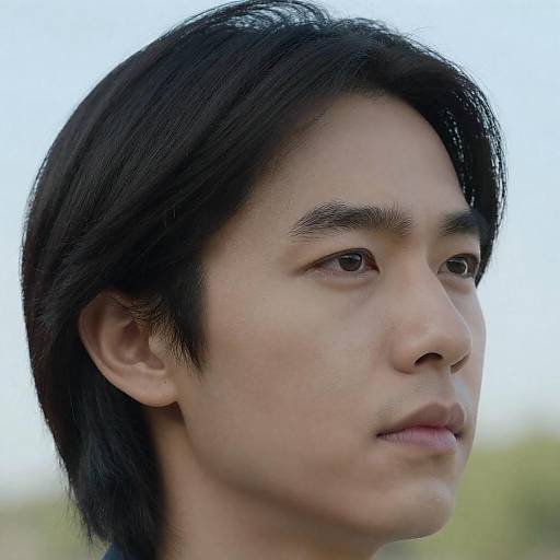 Soft Natural Close-Up: Asian Man Portrait