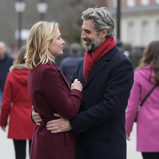 Urban Portrait of a Couple in Coats