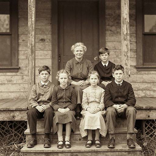 Vintage Family Portrait in Sepia Tone