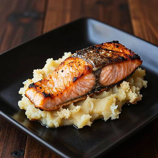Grilled Salmon with Mashed Potatoes