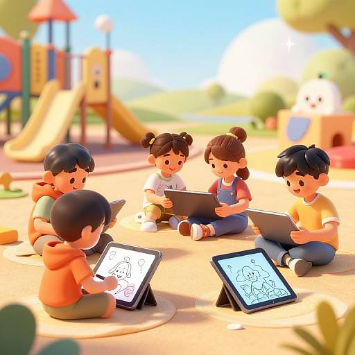 Sunny Playground AI Art for Kids