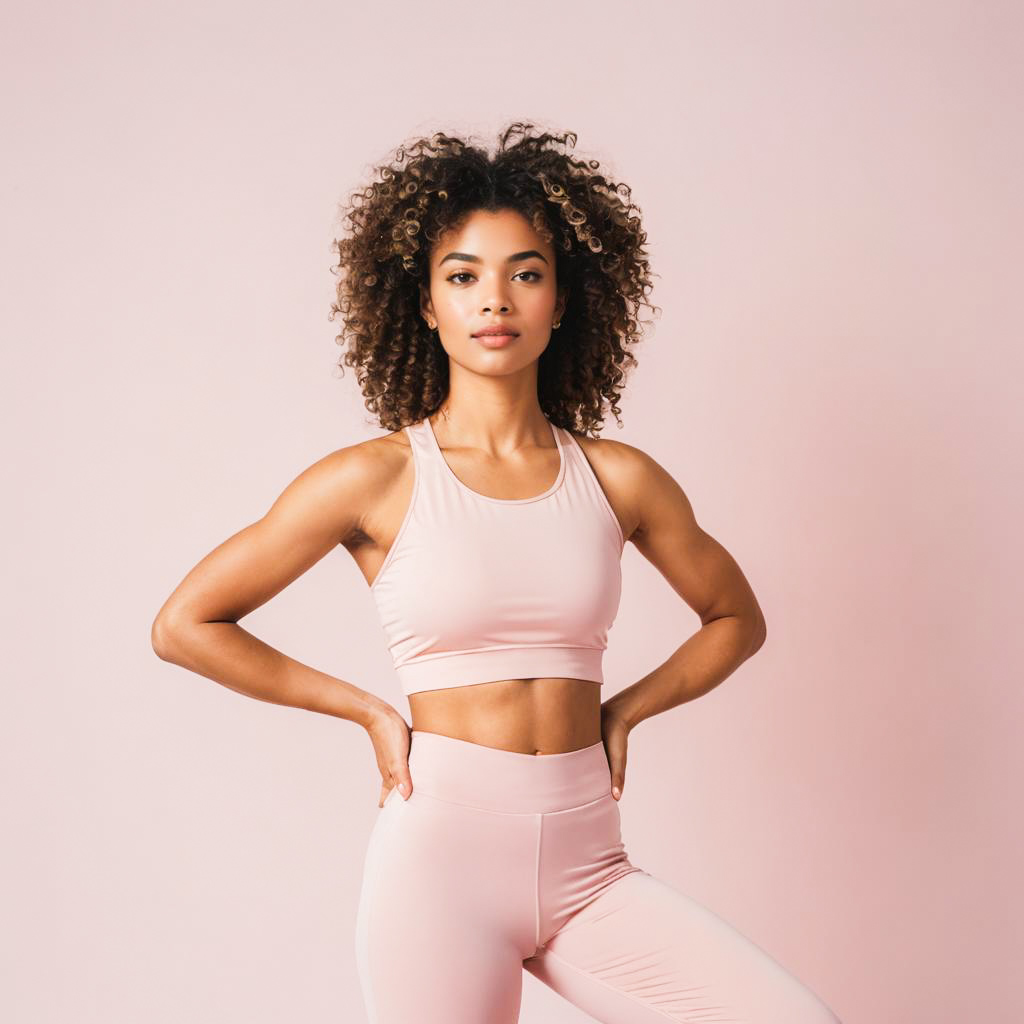 Amused Yoga Trainee in 80s Attire