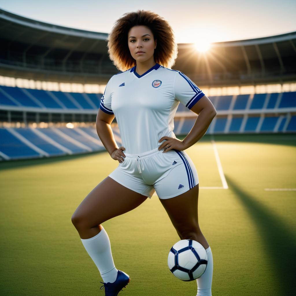 Dynamic Vogue Shoot of Strong Soccer Player