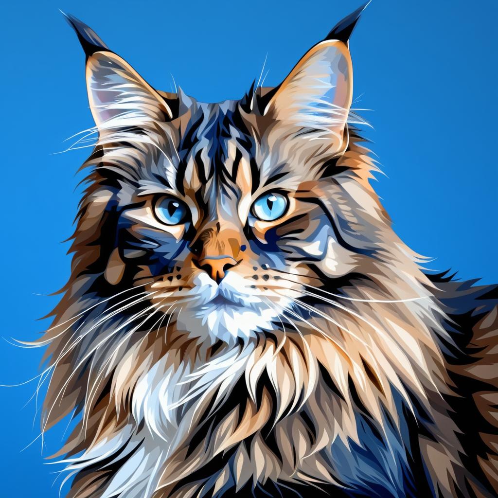 Stunning Maine Coon Cat Portrait