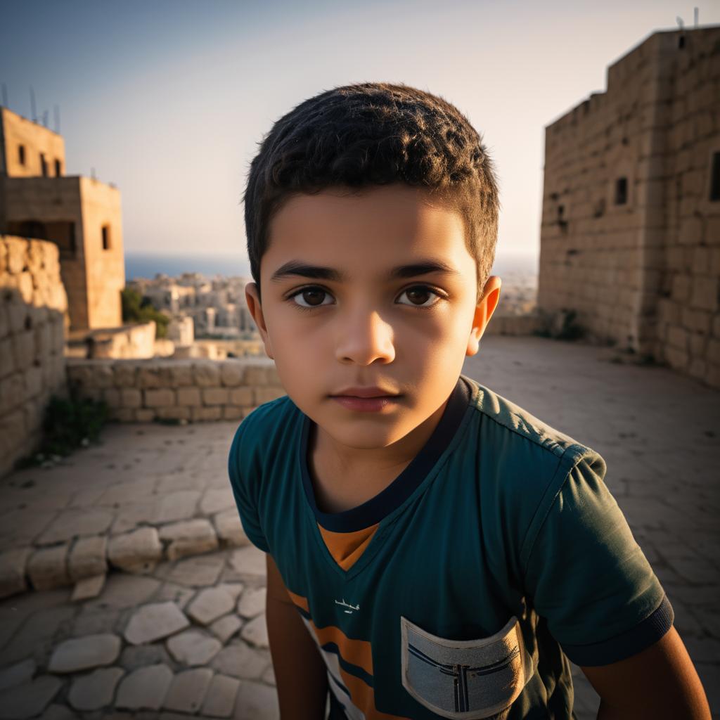 Cinematic Rangefinder Portrait of Young Boy