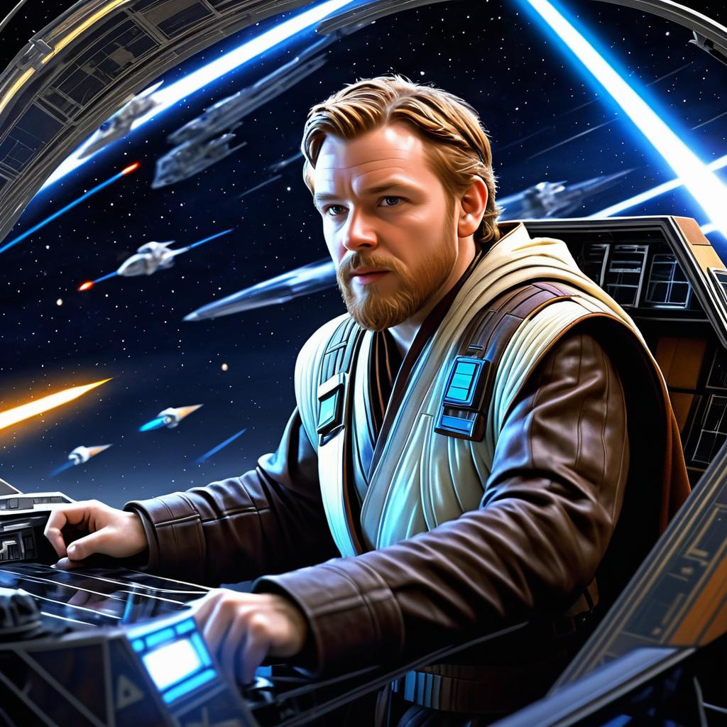 Obi-Wan Kenobi in Starfighter Cockpit