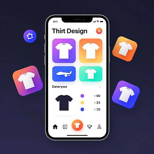 Futuristic T-Shirt Design App UI