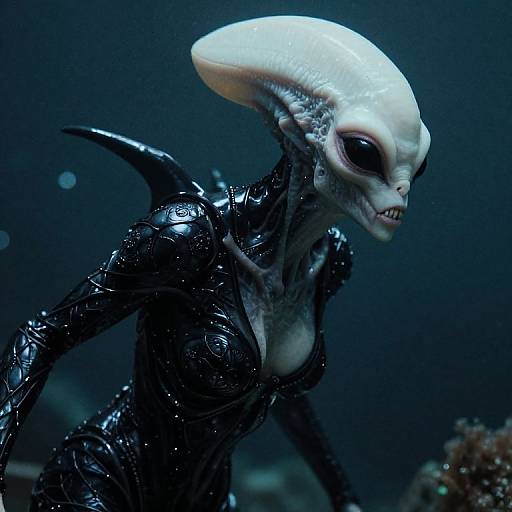 Otherworldly White Alien Female Creature