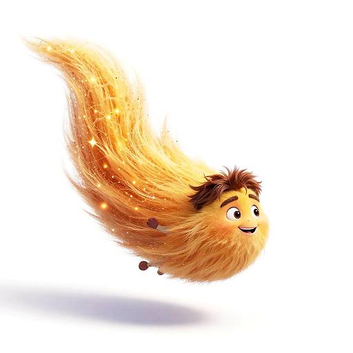 Playful Pixar Style Anthropomorphic Comet Character