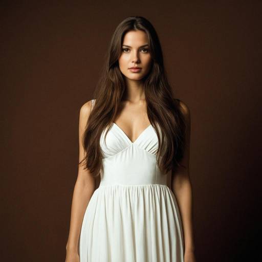 Woman in Elegant White Dress