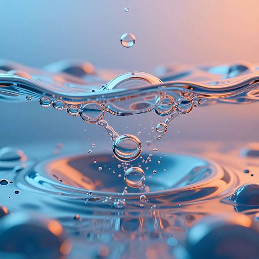 Photorealistic Blue-Orange Liquid Close-Up