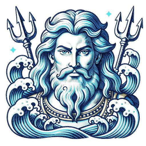 Poseidon Ancient Greek God Drawing