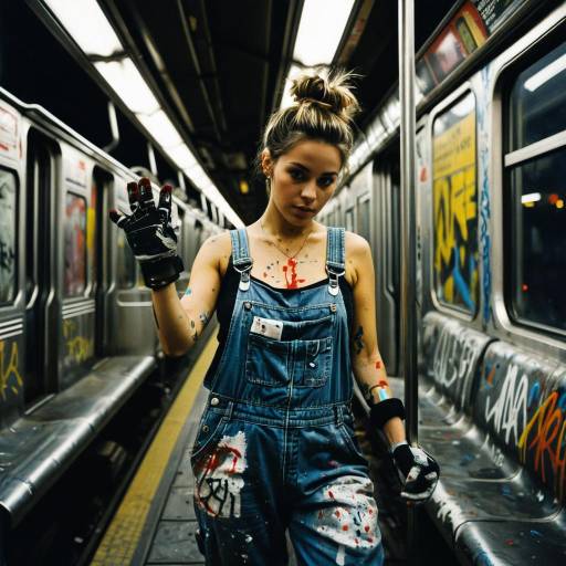 Gritty Nighttime Graffiti Artist Portrait