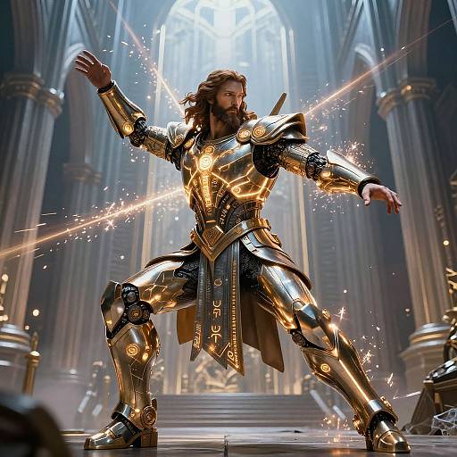 Jesus Christ Transformer in Battle Pose