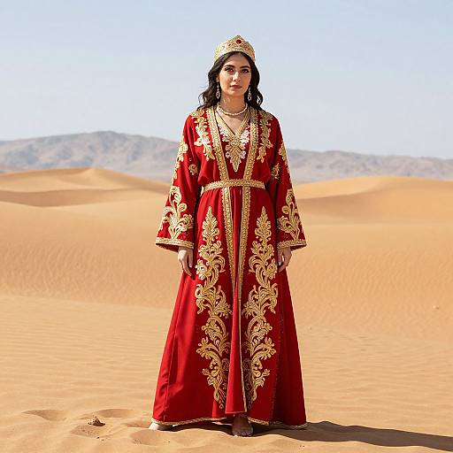 Elegant Woman in Moroccan Berber Attire