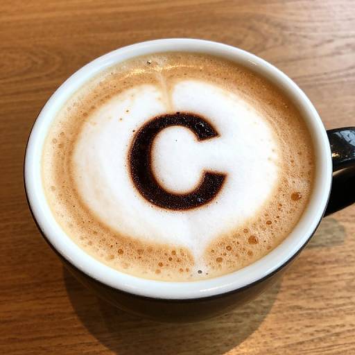 Photograph of a cup of cappuccino with a creamy, foamy top and a dark, circular espresso stain in the center, on a