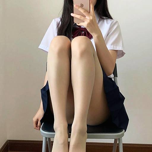 Ultra-Realistic Selfie in School Uniform