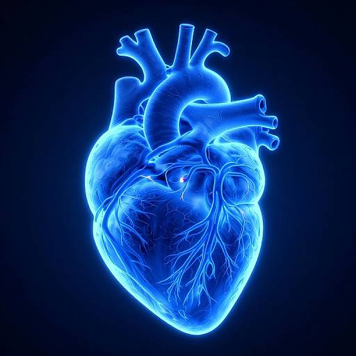 Neon Blue Anatomical Heart