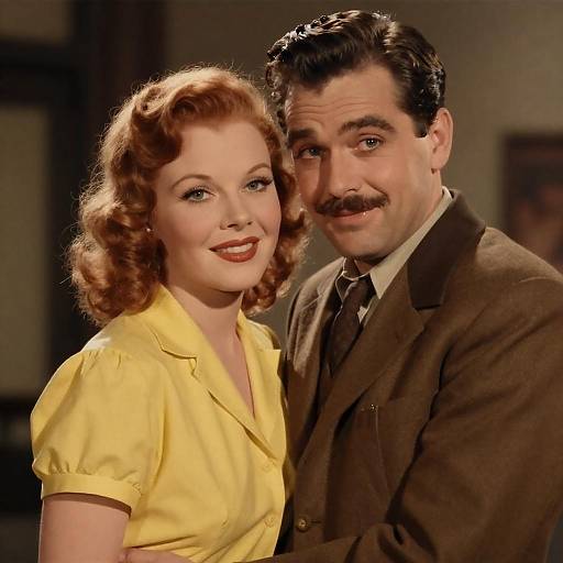 1940s Romantic Movie Poster Illustration