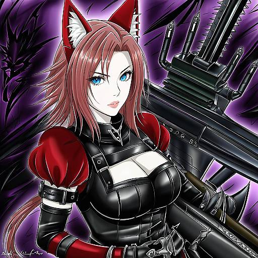 Illustration of Cait sith (ff7), final fantasy in the style of Nanao naru