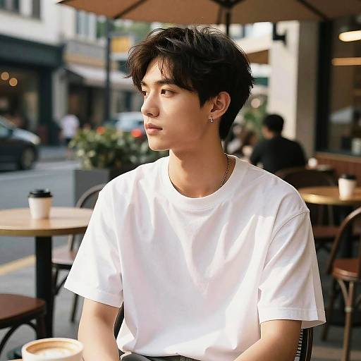 Young Man with Side Part Hairstyle