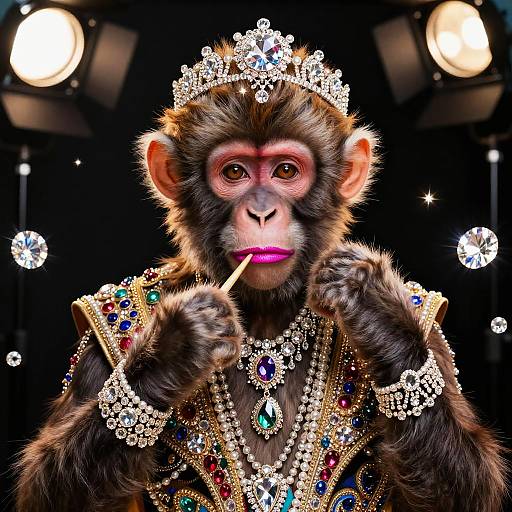 Glamorous Diva Monkey with Jewels