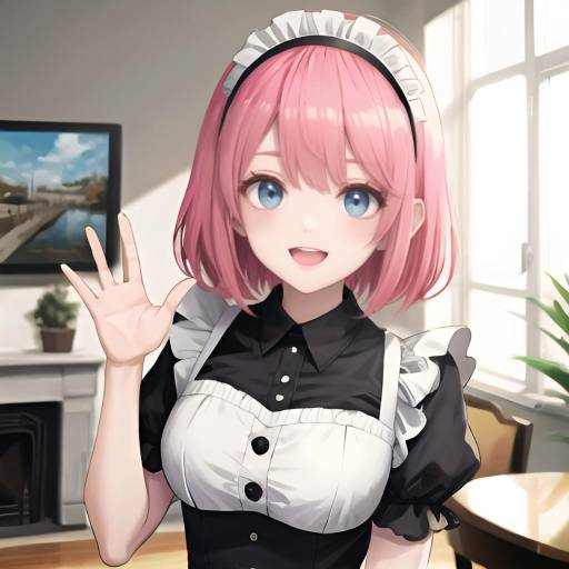 Ultra-Detailed Anime Girl in Maid Costume