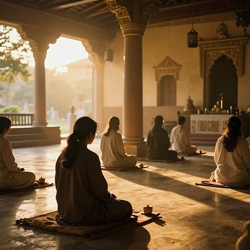 Serene Sanctuary Bathed in Golden Light