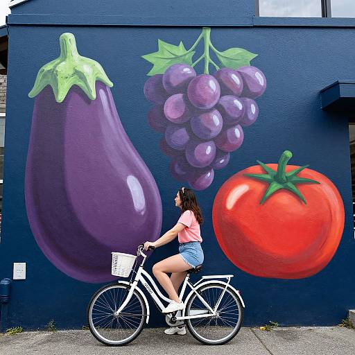 Vibrant Summer Mural with Woman