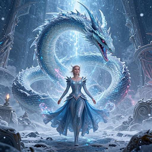 Cinematic Ice Wyrm Blizzard Scene