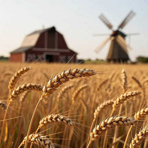 Ripe Wheat Stalks at Golden Hour