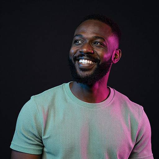Vibrant Portrait of Smiling Man